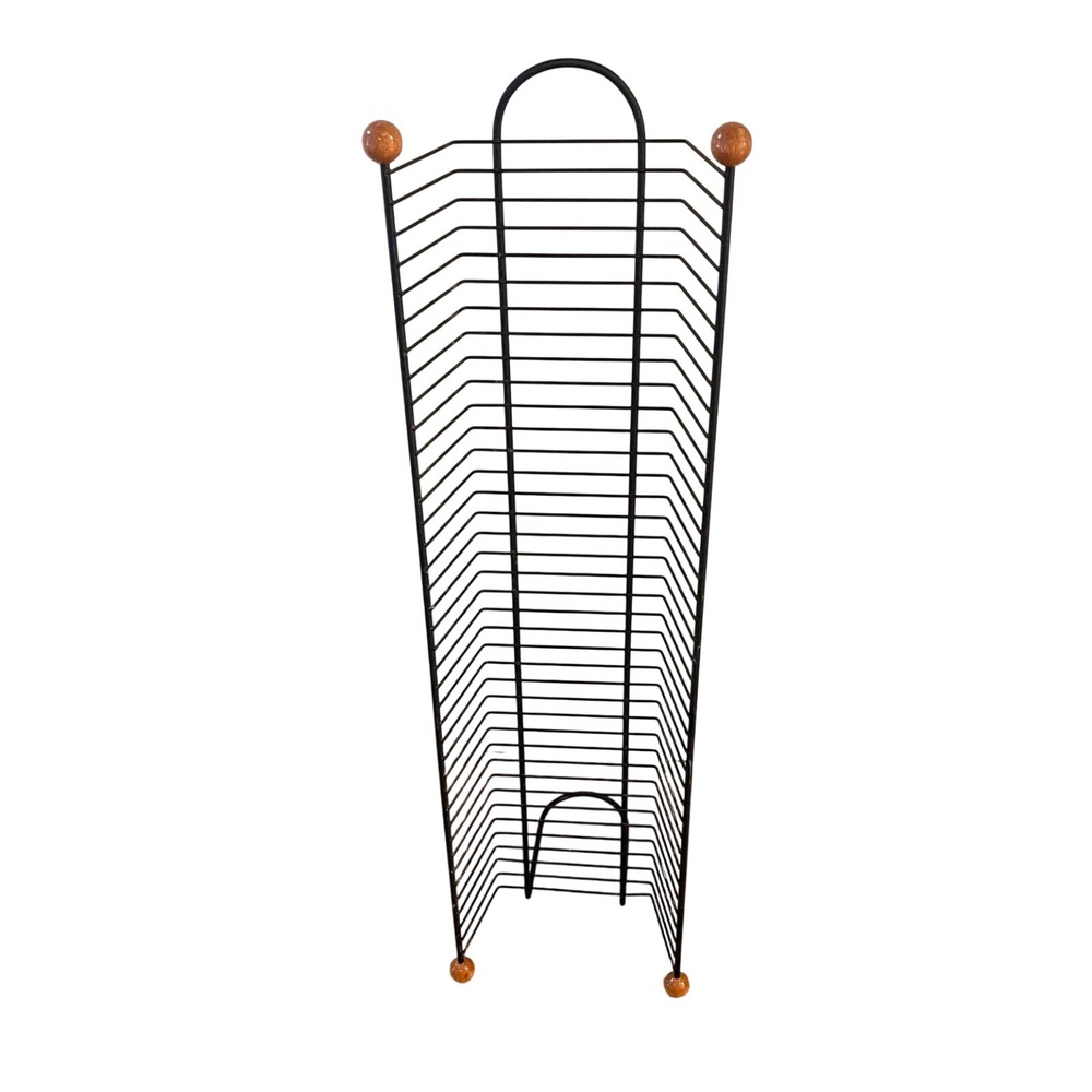 Vintage Black Wire 38 DVD video games bluray Holder Rack Wire Tower Organizer